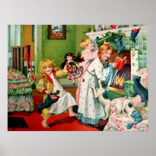 Rosa C. Petherick: kerstwinkels Poster