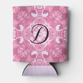 Rosa caleidoscooppatroon #2 monogram met gemiddeld blikjeskoeler