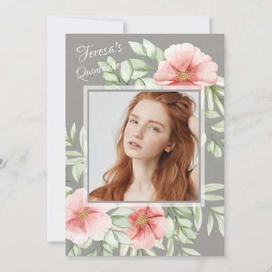 Rosa Canina Foto Quinceañera Kaart (Voorkant)