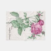 Rosa Centifolia Foliacea Throw Blanket Fleece Deken (Voorkant (Horizontaal))