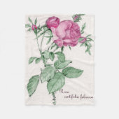 Rosa Centifolia Foliacea Throw Blanket Fleece Deken (Voorkant)