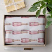 Rosa Champagneflessen Feest  Tissuepapier (Geschenk)