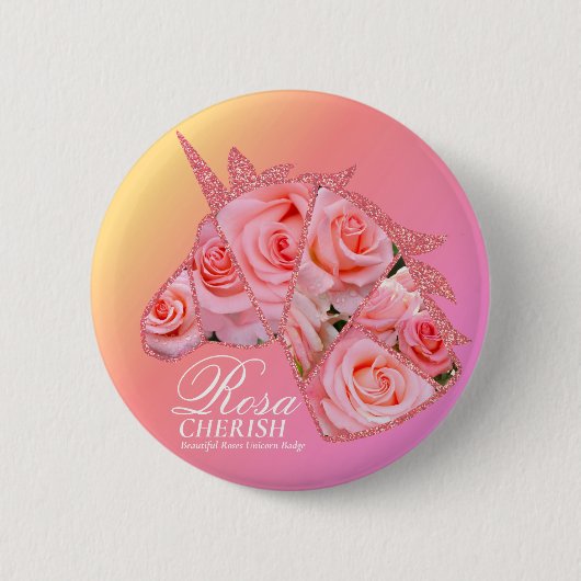 Rosa Cherish Ronde Button 5,7 Cm (Voorkant)