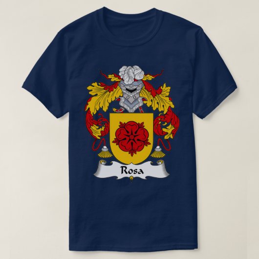 Rosa Coat of Arms Family Crest T-shirt (Design voorkant)