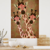 Rosa & Copper Giraffe Art Poster (Keuken)