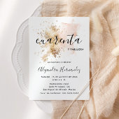 Rosa Cuarenta y Fabulosa Cumpleaños Kaart