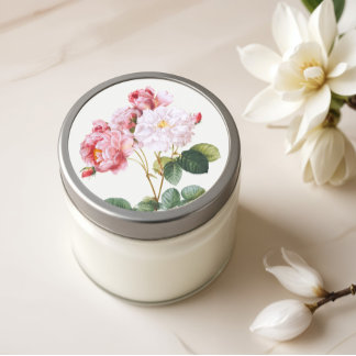 Rosa Damascena, bloemen Ronde Sticker