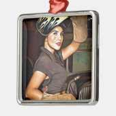 Rosa-de-lasser Metalen Ornament (Links)