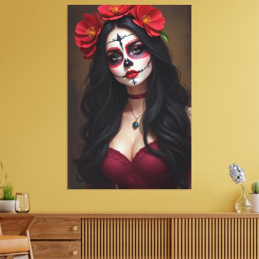 Rosa de los Muertos Canvas Afdruk (Insitu (Woonkamer))