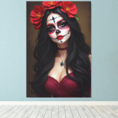 Rosa de los Muertos Canvas Afdruk (Insitu (Houten vloer))