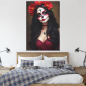 Rosa de los Muertos Canvas Afdruk (Insitu (Slaapkamer))