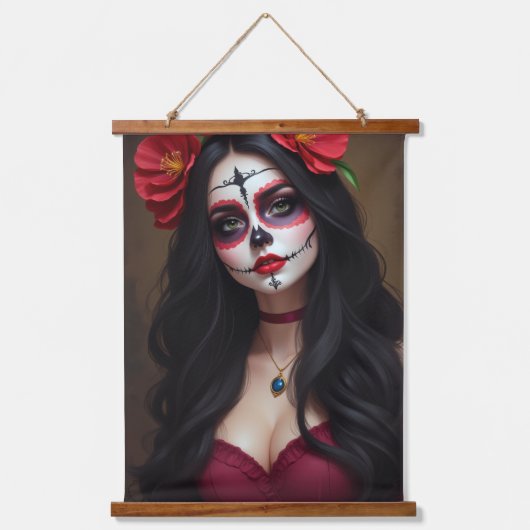 Rosa de los Muertos Hangend Wandkleed (Voorkant)