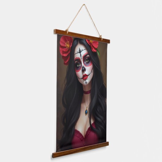 Rosa de los Muertos Hangend Wandkleed (Gebogen)