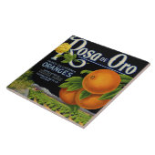 Rosa de Oro Oranje Crate Label Tegeltje (Zijkant)