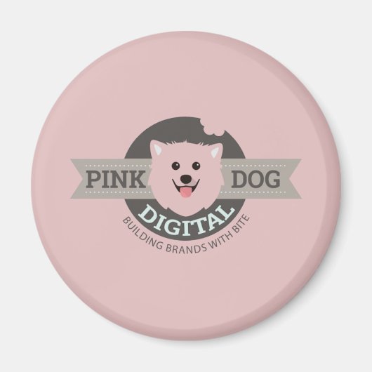 Rosa Digitale Koelkastmagneet van Hond Magneet (Voorkant)