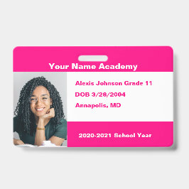 Rosa Doe-Het-Zelf Aangepaste Huisonderwijs Foto Ba Badge