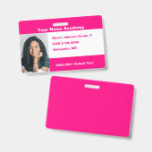 Rosa Doe-Het-Zelf Aangepaste Huisonderwijs Foto Ba Badge (Voor- en achterkant)