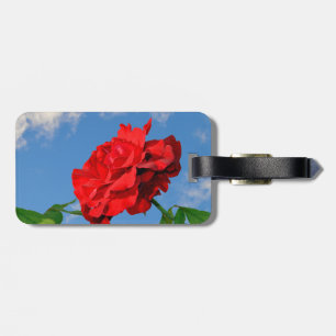 Rosa Don Juan met een blauwe lucht Bagagelabel