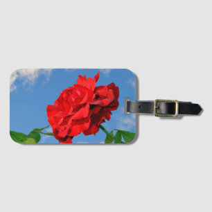 Rosa Don Juan met een blauwe lucht  Bagagelabel