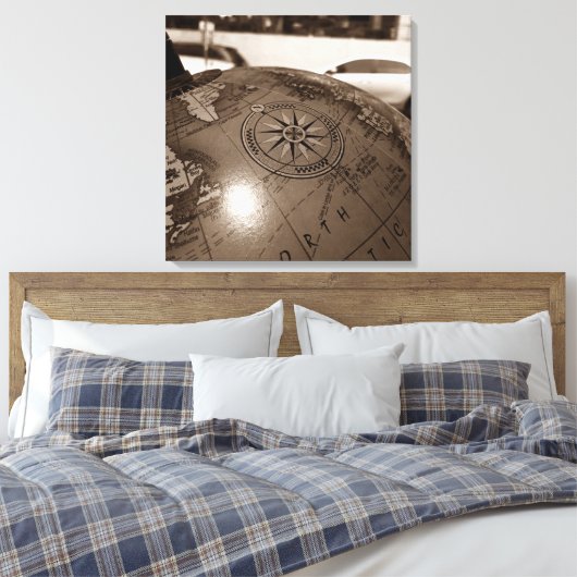 rosa dos ventos canvas afdruk (Insitu (Slaapkamer))