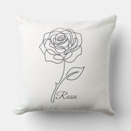 Rosa: Elegant éénlijnige kunstkussen Kussen
