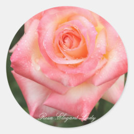 Rosa Elegant Lady Ronde Sticker