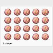 Rosa Elegant Lady Ronde Sticker (Vel)