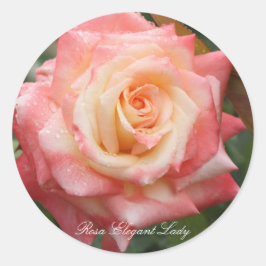 Rosa Elegant Lady Ronde Sticker
