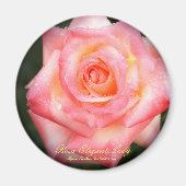 Rosa Elegant Lady:Round Magnet (Voorkant)
