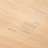 Rosa Elegant Modern Wedding Acryl Uitnodigingen (Laagn)