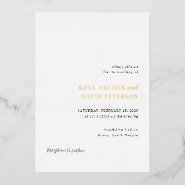 Rosa Elegant Modern Wedding Folie Uitnodiging