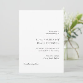 Rosa Elegant Modern Wedding Kaart