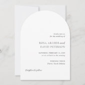Rosa Elegant Modern Wedding Kaart (Voorkant)