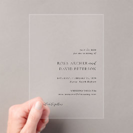 Rosa Elegant Modern Wedding Save the Date Acryl Uitnodigingen