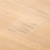 Rosa Elegant Modern Wedding Save the Date Acryl Uitnodigingen (Laagn)