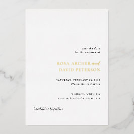 Rosa Elegant Modern Wedding Save the Date Folie Uitnodiging