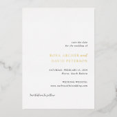 Rosa Elegant Modern Wedding Save the Date Folie Uitnodiging (Voorkant)