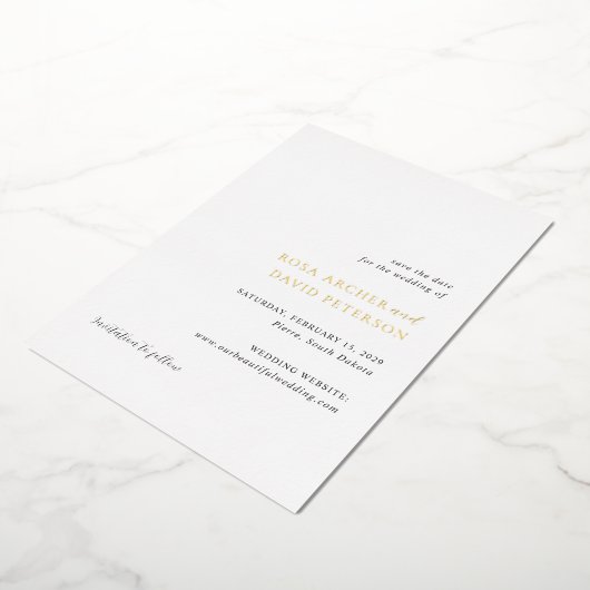 Rosa Elegant Modern Wedding Save the Date Folie Uitnodiging (Gedraaid)