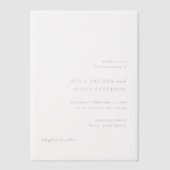Rosa Elegant Modern Wedding Vellum Uitnodigingen (Voorkant)