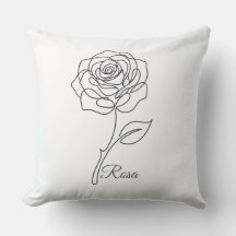 Rosa: Elegant One Line Art Pillow