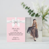 Rosa elegant Tiffany fancy feest bedankt (Staand voorkant)