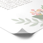 Rosa en gouden bloem Boho bruiloft zitplaatsen Poster (Hoek)