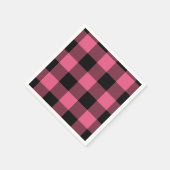 Rosa en zwarte geruite vierkanten Buffalo Plaid Servet (Hoek)