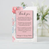 rosa Floral waterverf wildflower roos bruiloft Bedankkaart (Staand voorkant)