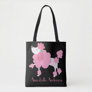 Rosa Franse Poodle Personaliseer Tote Bag