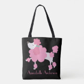 Rosa Franse Poodle Personaliseer Tote Bag (Achterkant)