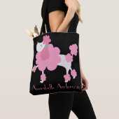 Rosa Franse Poodle Personaliseer Tote Bag (Dichtbij)