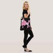 Rosa Franse Poodle Personaliseer Tote Bag (Op model)