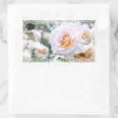 Rosa French Lace [Rectangular Seal] Rechthoekige Sticker (Tas)
