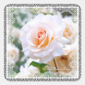 Rosa French Lace [Square Seal] Vierkante Sticker (Voorkant)